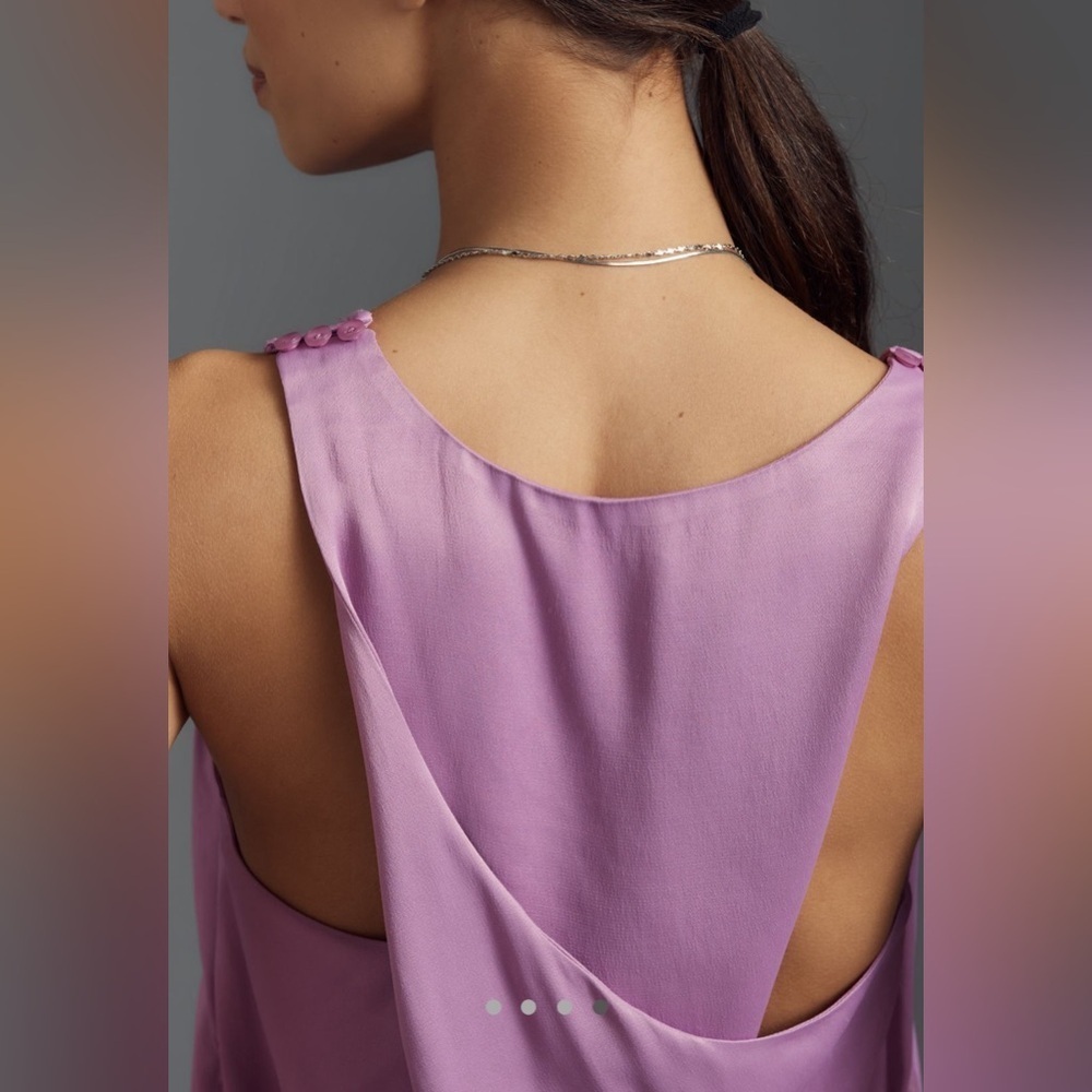 NWT! By Anthropologie Raspberry Slinky Racerback Tank Top - Size Small 🦖 - Picture 5 of 6